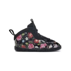 Nike Air Foamposite One Floral Lace-Up Sneakers Black/Black-Metallic Gold 10C